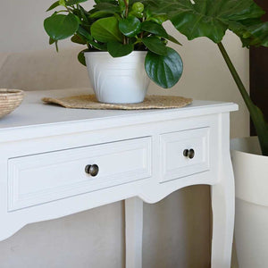 vidaXL Dressing Console Table with Three Drawers White