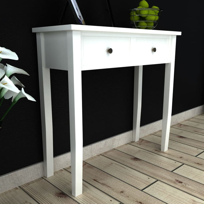 vidaXL Dressing Console Table with Two Drawers White