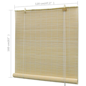 vidaXL Natural Bamboo Roller Blinds 120 x 160 cm