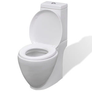 White Ceramic Toilet & Bidet Set