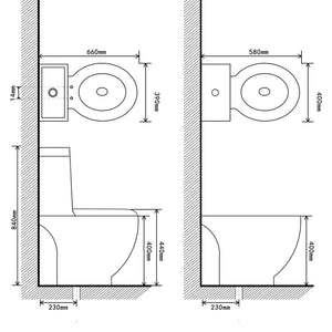 White Ceramic Toilet & Bidet Set