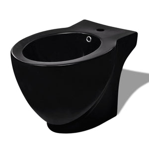 Black Ceramic Toilet & Bidet Set