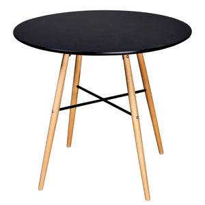 vidaXL Dining Table MDF Round Black