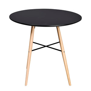 vidaXL Dining Table MDF Round Black