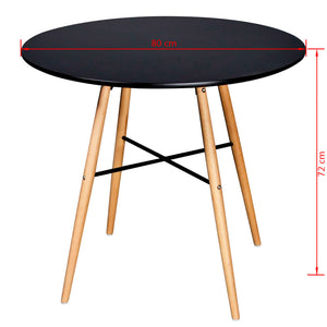 vidaXL Dining Table MDF Round Black