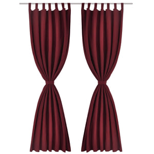 2 pcs Bordeaux Micro-Satin Curtains with Loops 140 x 225 cm