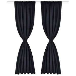 2 pcs Black Slot-Headed Blackout Curtains 135 x 245 cm