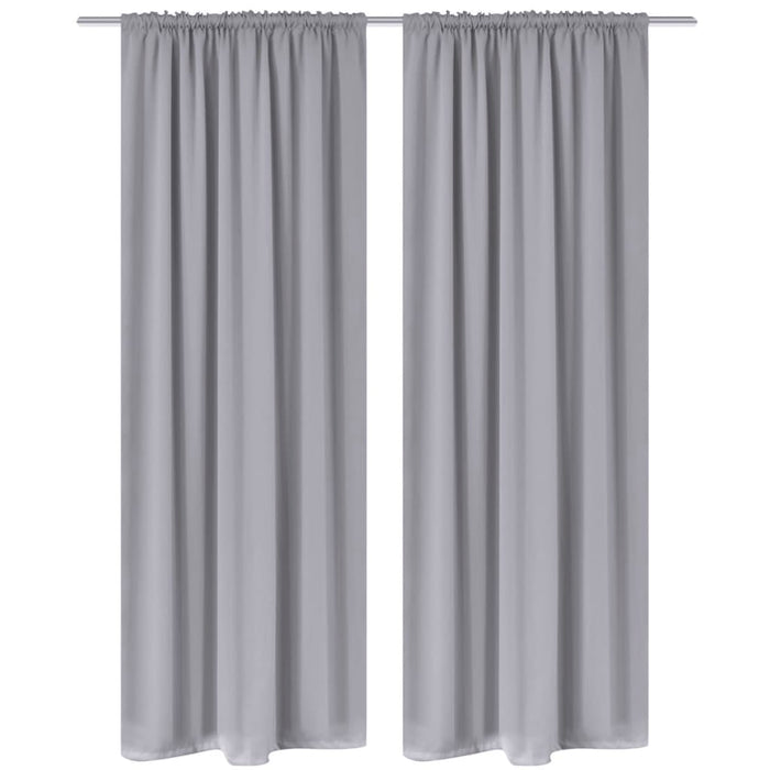 2 pcs Grey Slot-Headed Blackout Curtains 135 x 245 cm