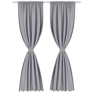 2 pcs Grey Slot-Headed Blackout Curtains 135 x 245 cm