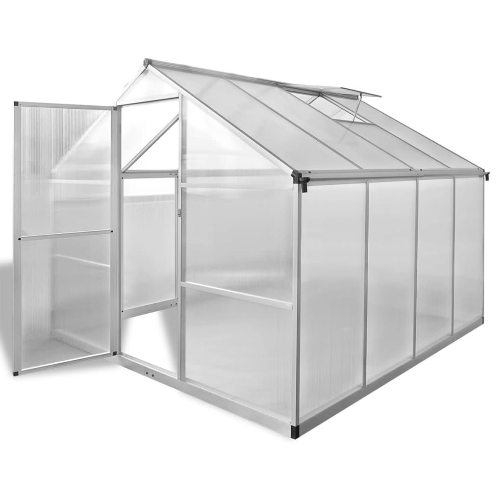 vidaXL Reinforced Aluminium Greenhouse with Base Frame 6.05 m²