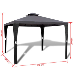 vidaXL Gazebo with Roof 3x3 m Dark Grey