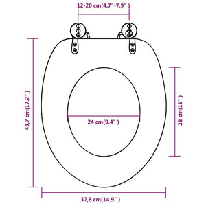 Toilet Seat with MDF Lid Old Wood Design