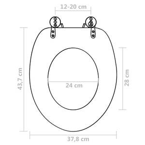 Toilet Seat with MDF Lid Water Drop Design