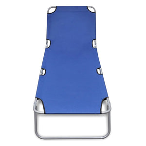 vidaXL Folding Sun Lounger Powder-coated Steel Blue