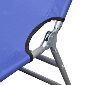 vidaXL Folding Sun Lounger Powder-coated Steel Blue