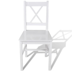 vidaXL Dining Chairs 6 pcs White Pinewood