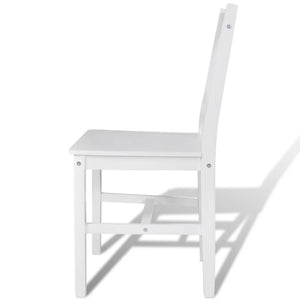 vidaXL Dining Chairs 6 pcs White Pinewood