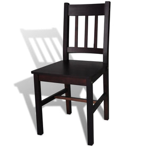 vidaXL Dining Chairs 6 pcs Dark Brown Pinewood