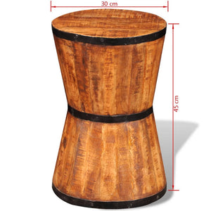 vidaXL Hourglass Stool Rough Mango Wood