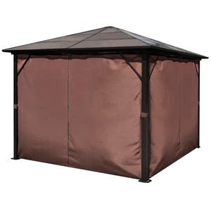 vidaXL Gazebo with Curtain Brown Aluminium 300 x 300 cm