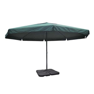 vidaXL Aluminium Garden Parasol with Portable Base Green