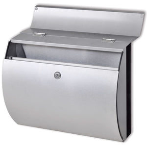 Double Mailbox on Stand Stainless Steel