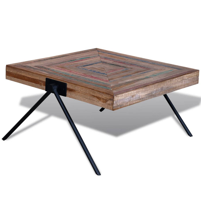 vidaXL Coffee Table with V-shaped Legs Reclaimed Teak Wood