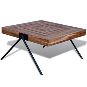 vidaXL Coffee Table with V-shaped Legs Reclaimed Teak Wood