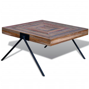 vidaXL Coffee Table with V-shaped Legs Reclaimed Teak Wood