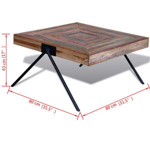 vidaXL Coffee Table with V-shaped Legs Reclaimed Teak Wood