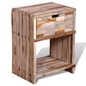 vidaXL Nightstand with Drawer Reclaimed Teak Wood