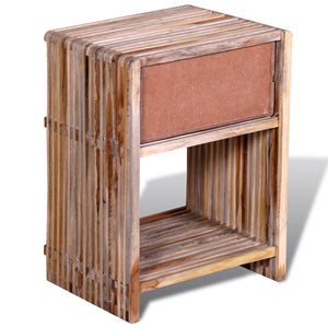 vidaXL Nightstand with Drawer Reclaimed Teak Wood