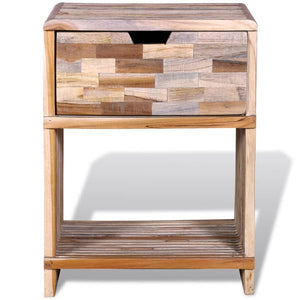 vidaXL Nightstand with Drawer Reclaimed Teak Wood