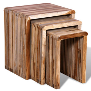 vidaXL Nesting Table Set 3 Pieces Reclaimed Teak