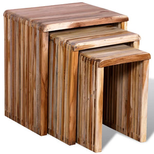 vidaXL Nesting Table Set 3 Pieces Reclaimed Teak