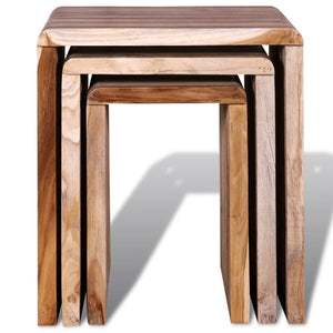 vidaXL Nesting Table Set 3 Pieces Reclaimed Teak