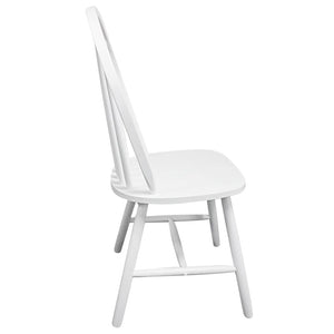 vidaXL Dining Chairs 4 pcs White Solid Rubber Wood