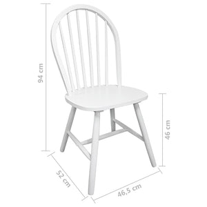 vidaXL Dining Chairs 4 pcs White Solid Rubber Wood