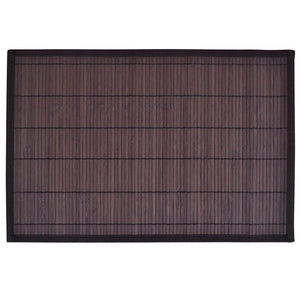 6 Bamboo Placemats 30 x 45 cm Dark Brown