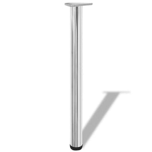 4 Height Adjustable Table Legs Chrome 710 mm