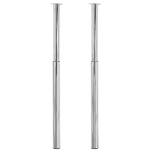 2 Telescopic Table Legs Chrome 710 mm-1100 mm