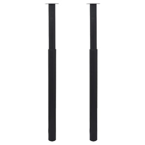 2 Telescopic Table Legs Black 710 mm-1100 mm