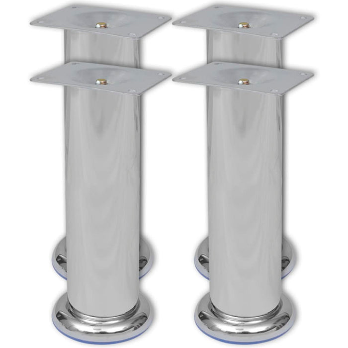 4 Round Sofa Legs Chrome 180 mm