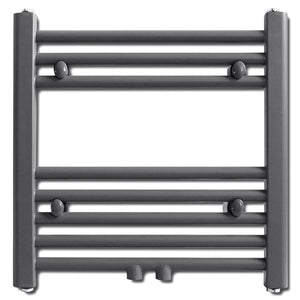 Grey Bathroom Central Heating Towel Rail Radiator Straight 480x480mm