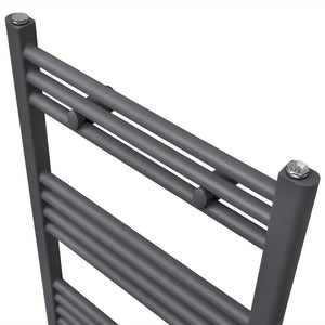 Grey Bathroom Central Heating Towel Rail Radiator Straight 480x480mm