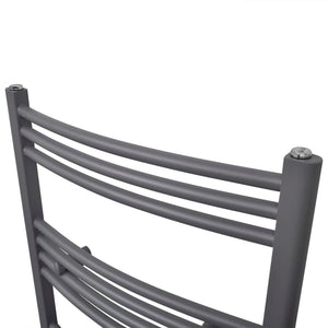 Grey Bathroom Central Heating Towel Rail Radiator Curve 480x480mm