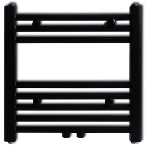 Black Bathroom Central Heating Towel Rail Radiator Straight 480x480mm