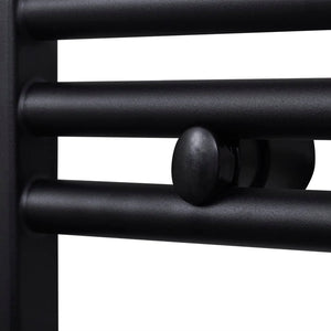 Black Bathroom Central Heating Towel Rail Radiator Curve 500x1160mm