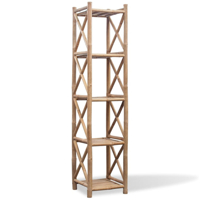 vidaXL 5-Tier Square Bamboo Shelf