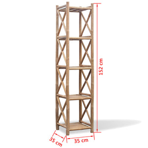 vidaXL 5-Tier Square Bamboo Shelf